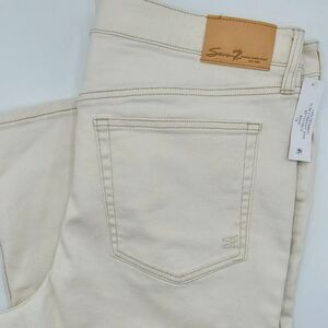 NEW! Seven 7 Women's Size 14 Slim Straight High Rise Jeans Bone Denim Stretch